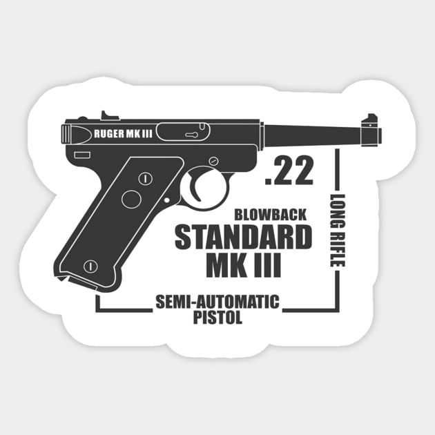 Ruger MK III Pistol Sticker by Aim For The Face